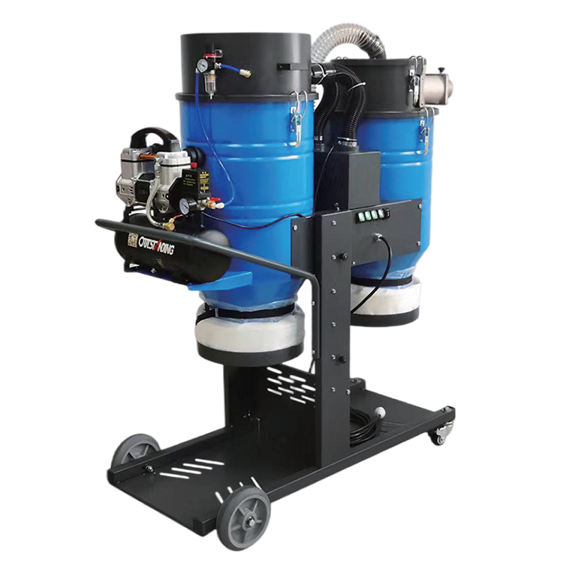 Aspirador industrial monofásico com saco duplo e cano duplo